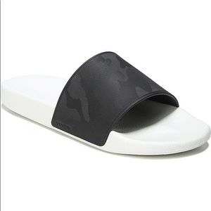 Vince Men’s West Coast Slides, Black Camo Print, Size 11